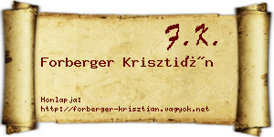 Forberger Krisztián névjegykártya